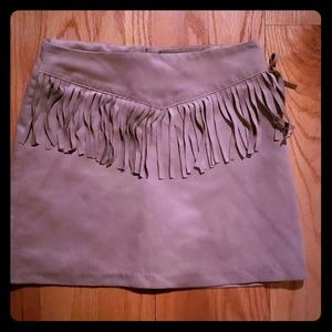H&m faux suede fringe skirt size 10-11